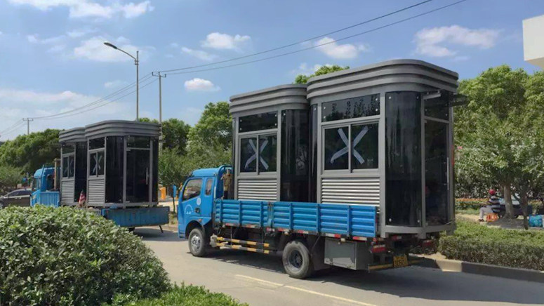 機(jī)場港口圓角鋼結(jié)構(gòu)保安崗?fù)? alt=